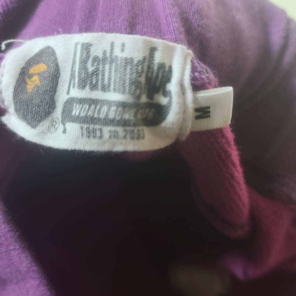 A Bathing Ape BAPE Shark Purple Camo Sweats 100% Cotton Sweatpants Sz. Medium - Picture 7 of 14